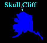 Barrow and Skull Cliff on Map of Alaska